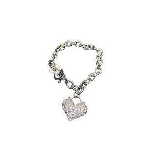Pave’ Heart Link Bracelet